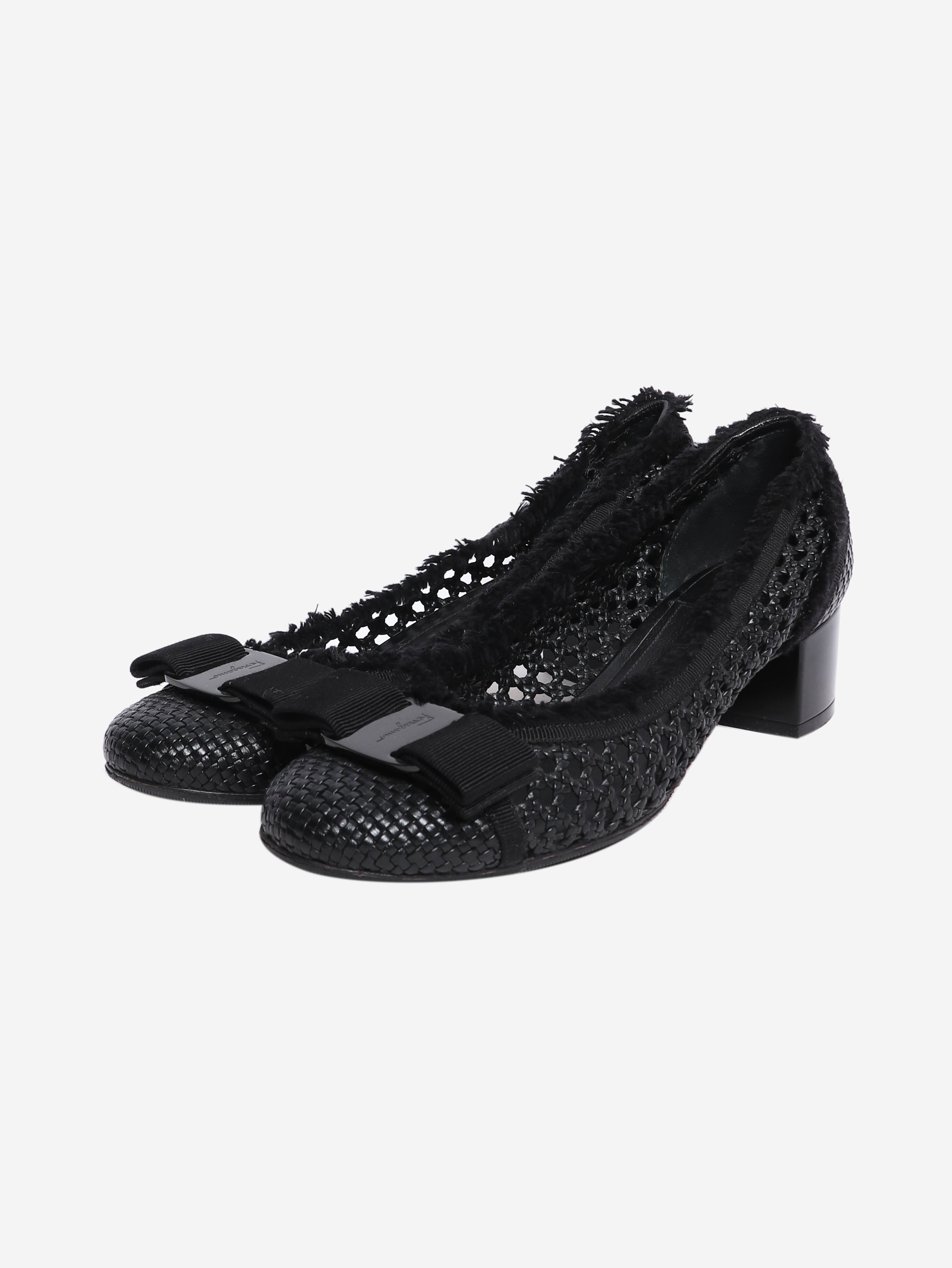 Black ballet pumps - size UK 5