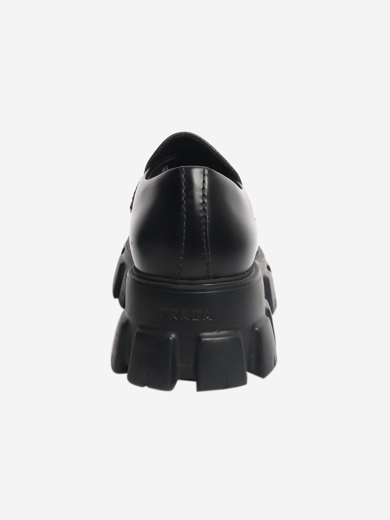 Black platform loafers - size UK 7.5 Flat Shoes Prada 