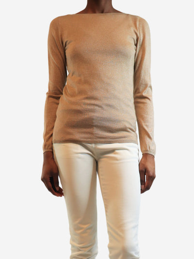 Neutral lurex fine knit sweater - size S Knitwear Brunello Cucinelli 