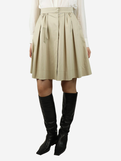 Neutral A-line pleated knee-length skirt - size UK 8 Skirts Prada 