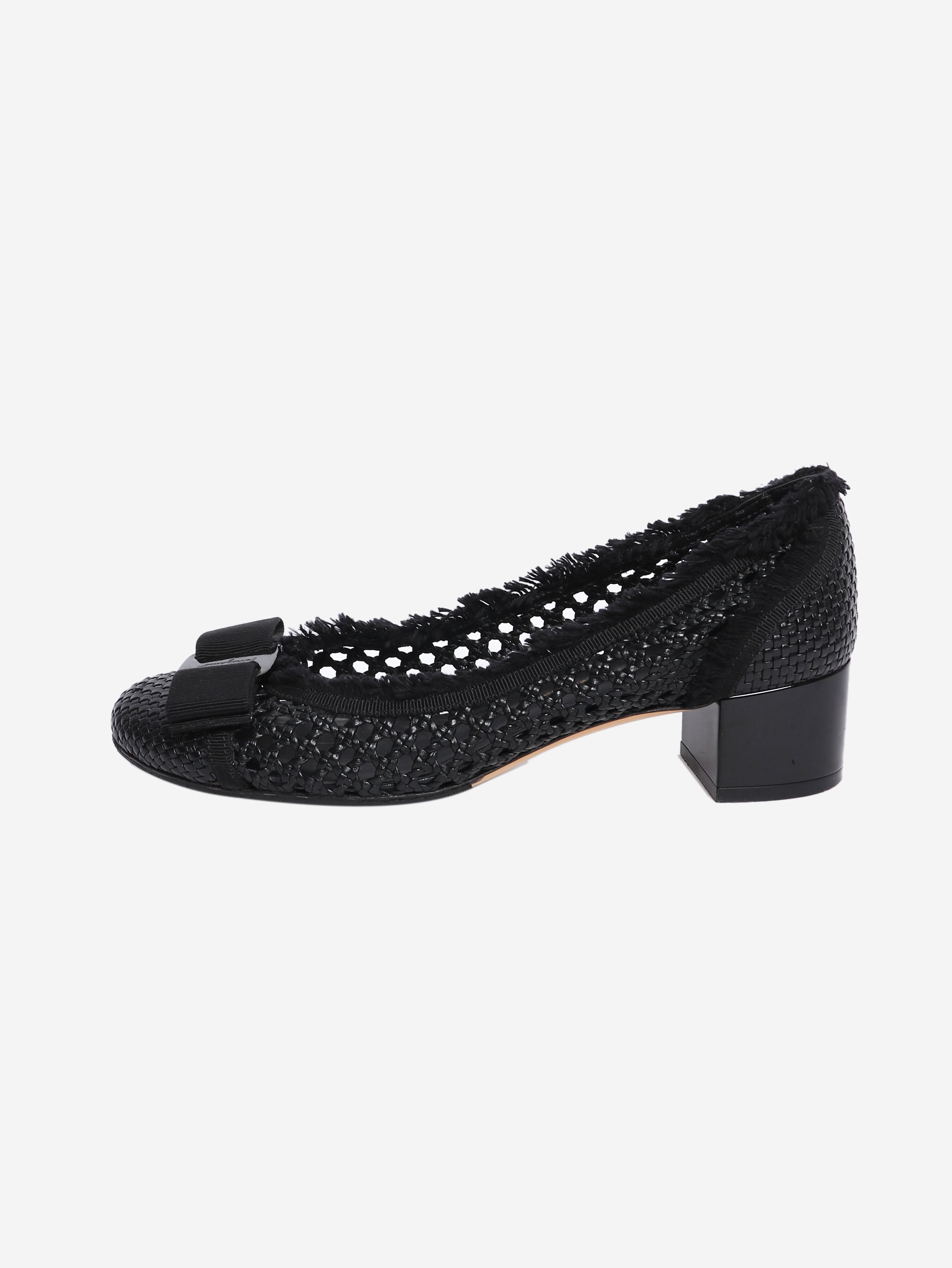 Black ballet pumps - size UK 5