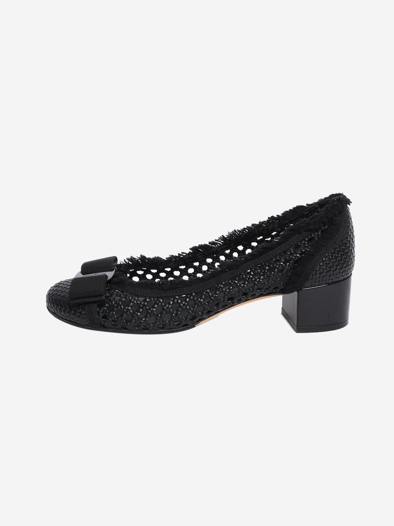Black ballet pumps - size UK 5