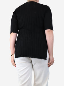Celine Black ribbed knit top - size L