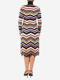 Zig-zag turtleneck knit dress - size UK 10 Dresses Missoni 