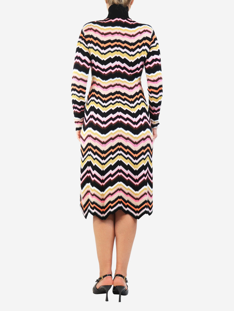 Zig-zag turtleneck knit dress - size UK 10 Dresses Missoni 