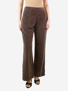 James Perse Brown corduroy straight-leg trousers - size UK 10