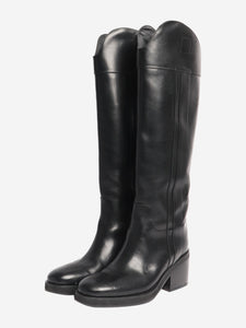 Jimmy Choo Black leather knee-high boots - size EU 41