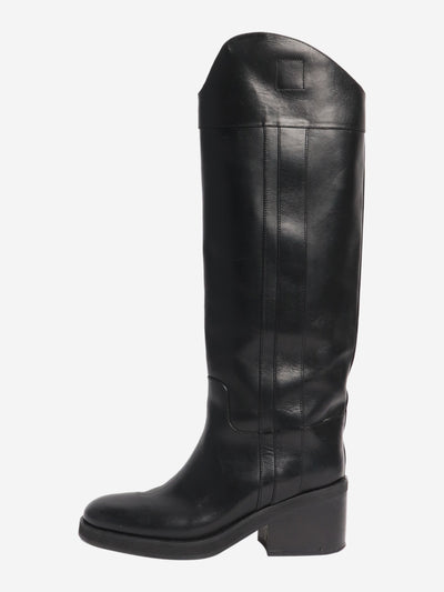 Black leather knee-high boots - size EU 41 Boots Jimmy Choo 
