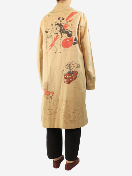 Neutral sketch trench coat alternate image