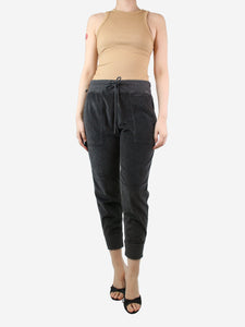 James Perse Grey elasticated waist cuffed corduroy trousers - size M