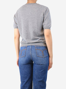 & Daughter Grey short-sleeved cashmere-blend top - size S