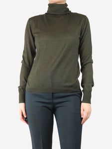 Saint Laurent Green long-sleeved roll neck jumper - size M
