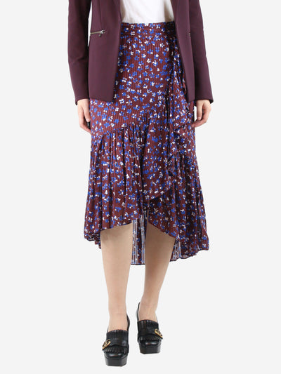 Purple floral-printed asymmetric midi skirt - size UK 8 Skirts Ulla Johnson 