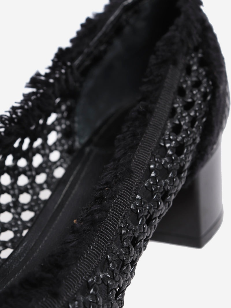 Black ballet pumps - size UK 5