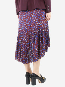 Ulla Johnson Purple floral-printed asymmetric midi skirt - size UK 8