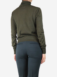 Saint Laurent Green long-sleeved roll neck jumper - size M