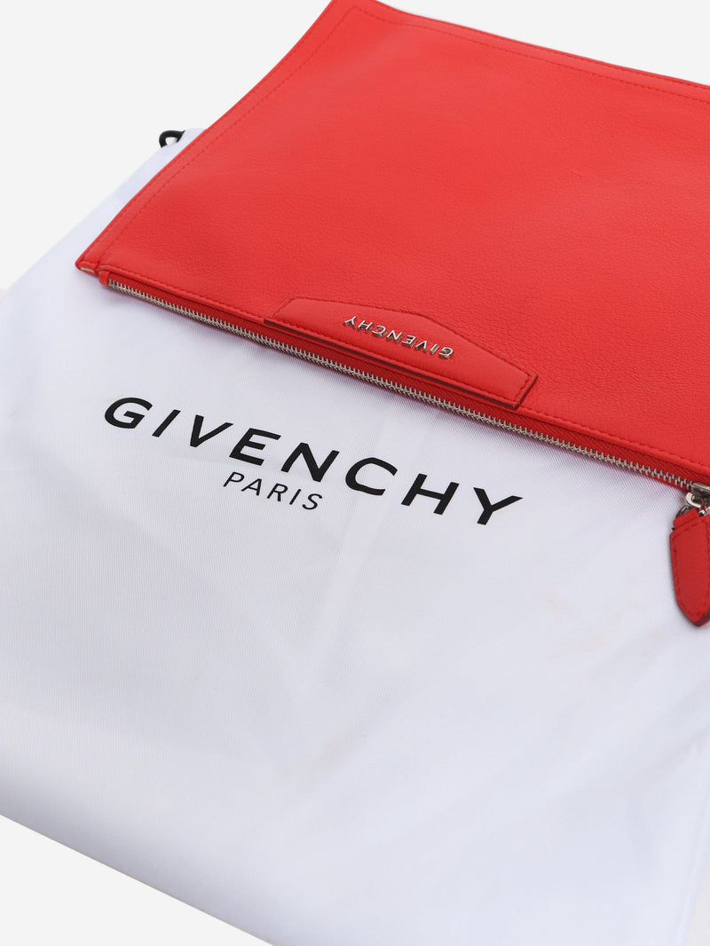 Red Antigona grained leather clutch Clutch bags Givenchy 