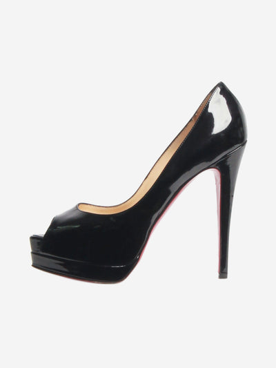 Black patent open toe heels - size EU 37.5 (UK 4.5) Heels Christian Louboutin 