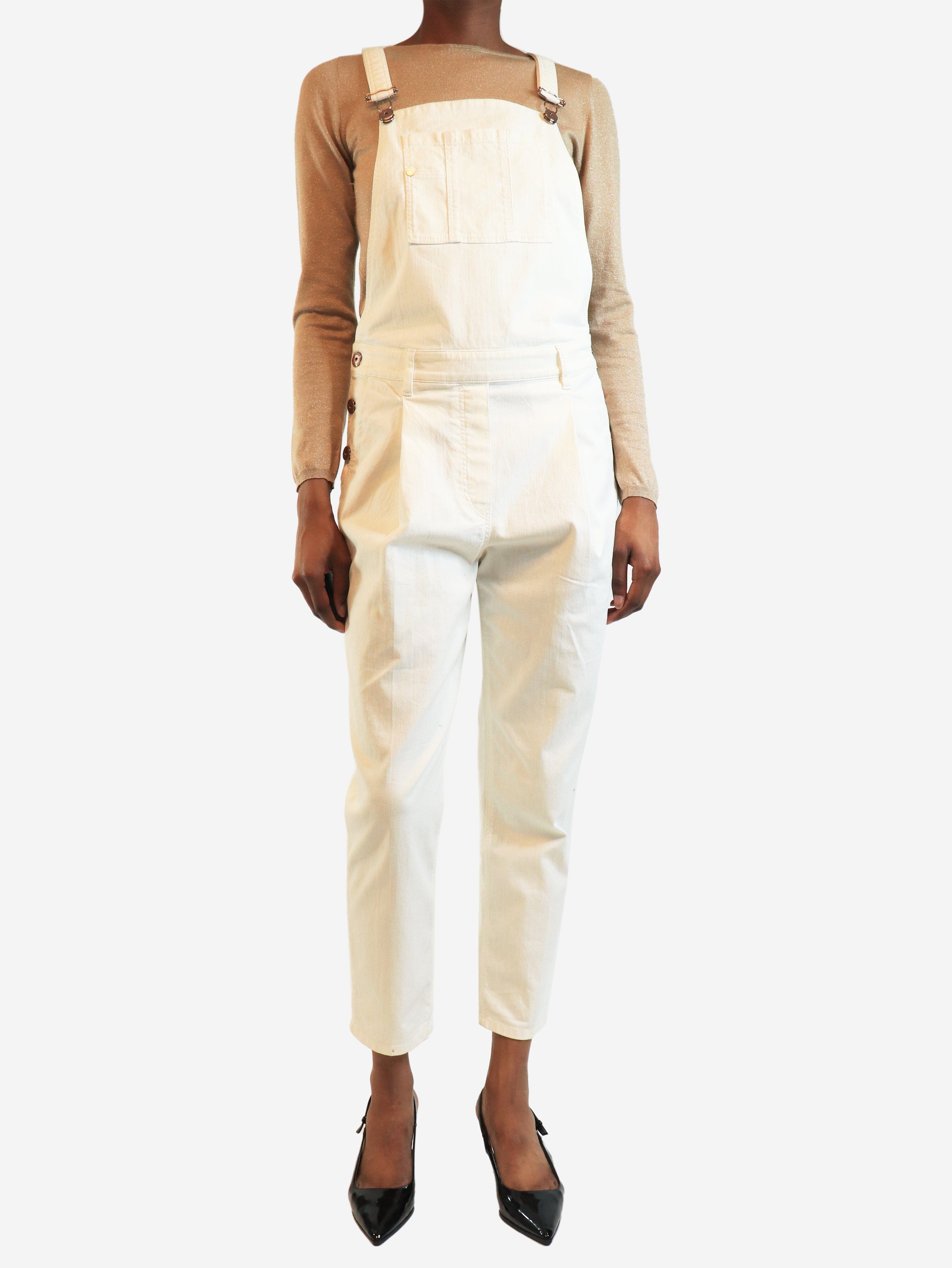White denim dungarees - size XS Jumpsuits Brunello Cucinelli 