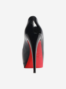 Christian Louboutin Black patent open toe heels - size EU 37.5 (UK 4.5)