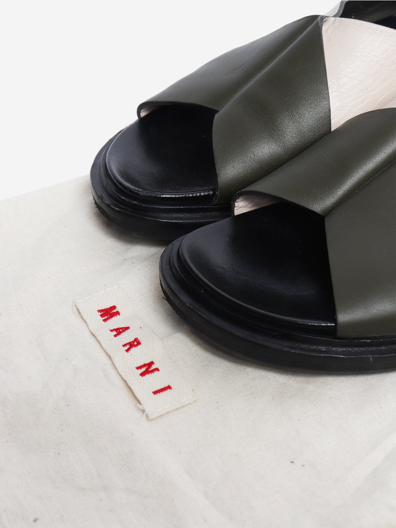 Black tri-tone Fussbett sandals - size EU 38 Flat Sandals Marni 