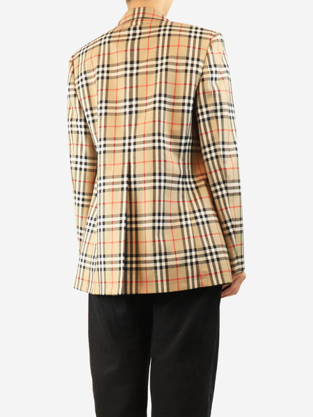Neutral check blazer - size UK 12 alternate image