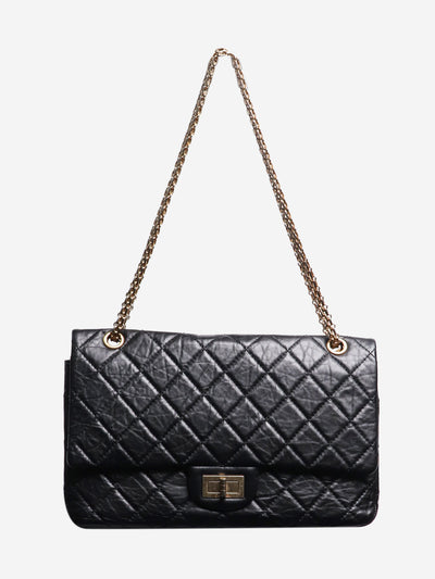 Black diamond quilted patent leather maxi 2008 2.55 gold hardware flap shoulder bag Shoulder bags Chanel 