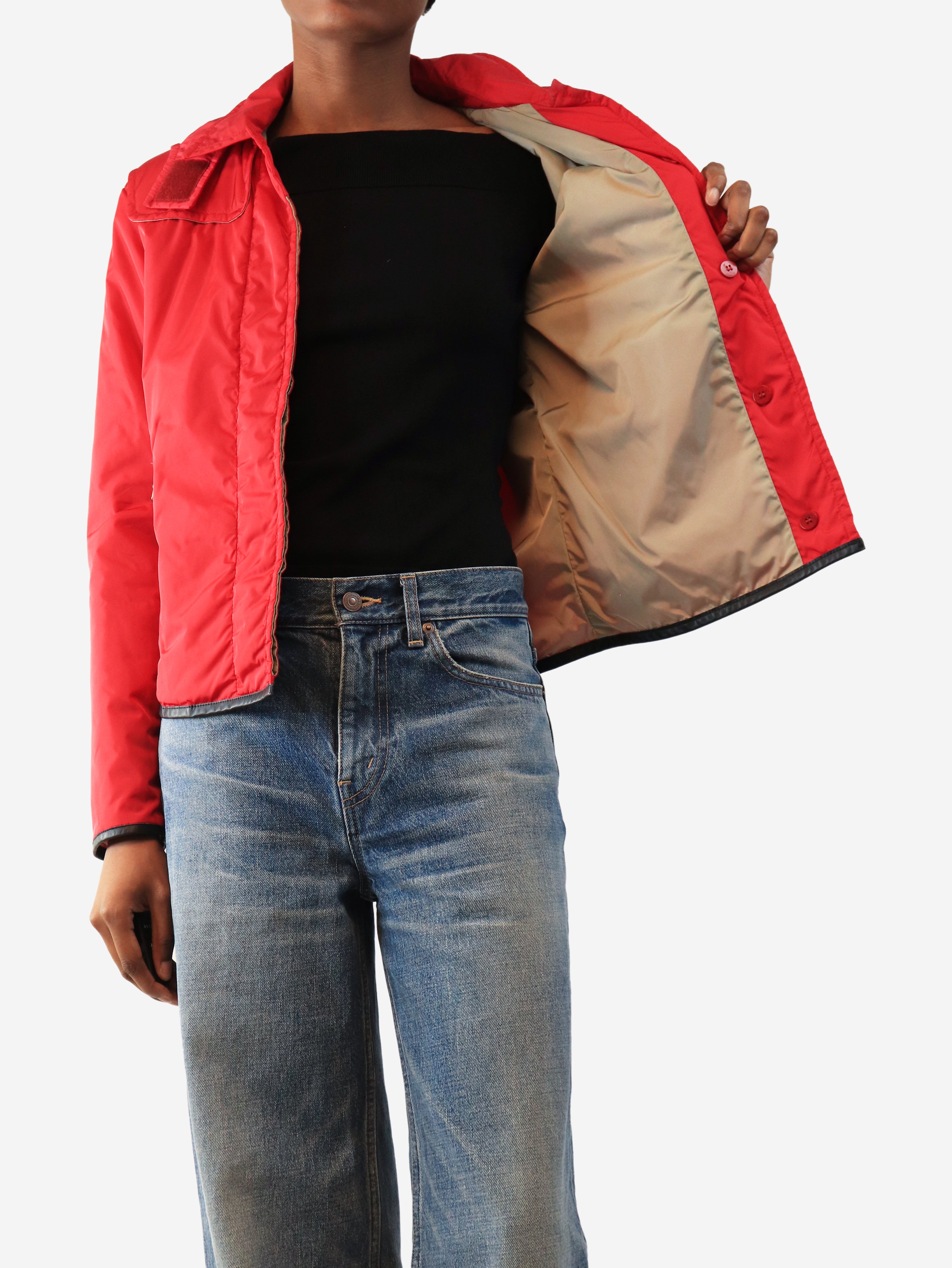 Red nylon jacket - size UK 6