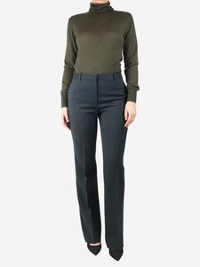 The Row Dark green straight-leg trousers - size UK 8