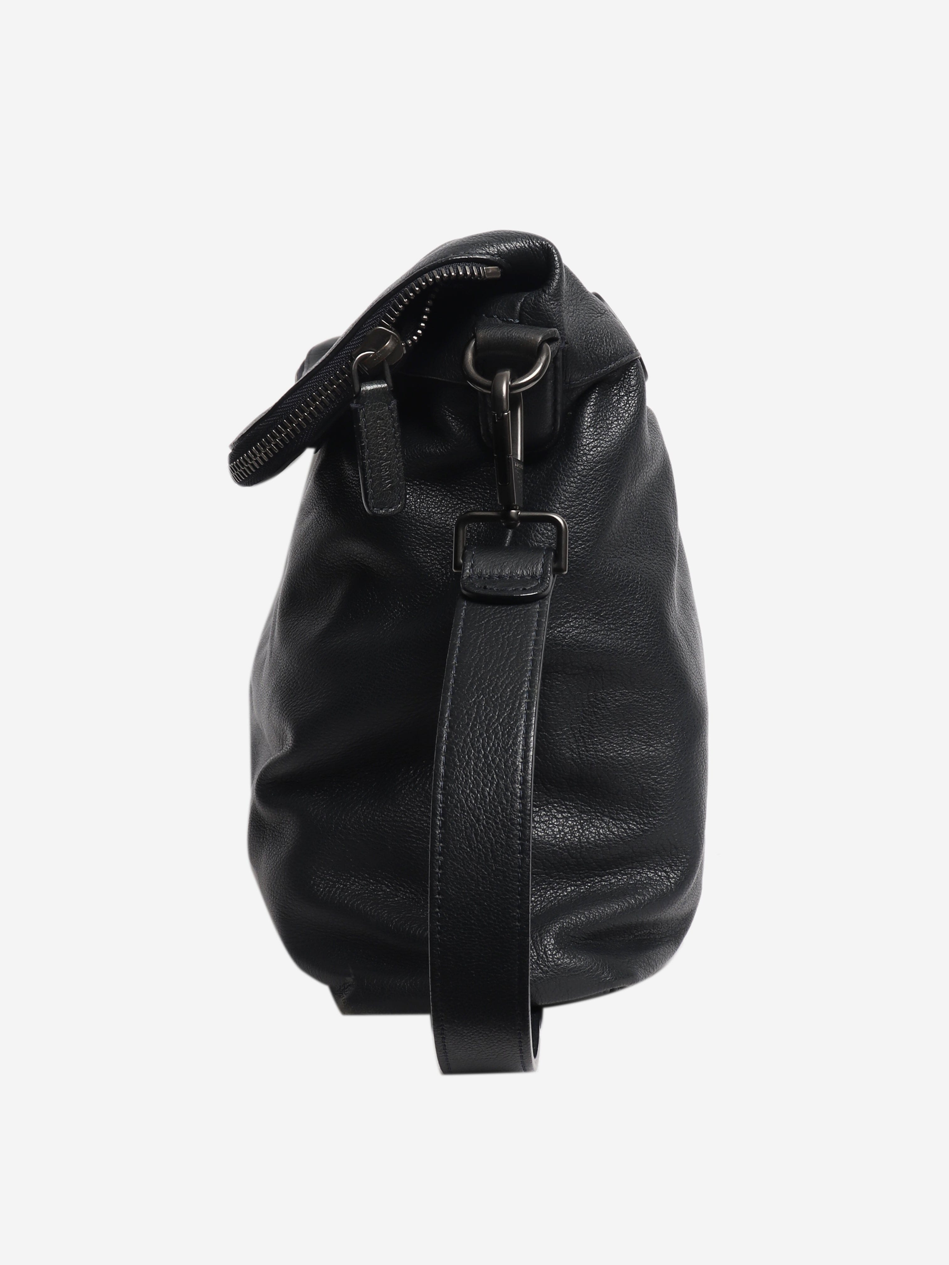 Navy leather messenger bag Shoulder bags Giorgio Armani 