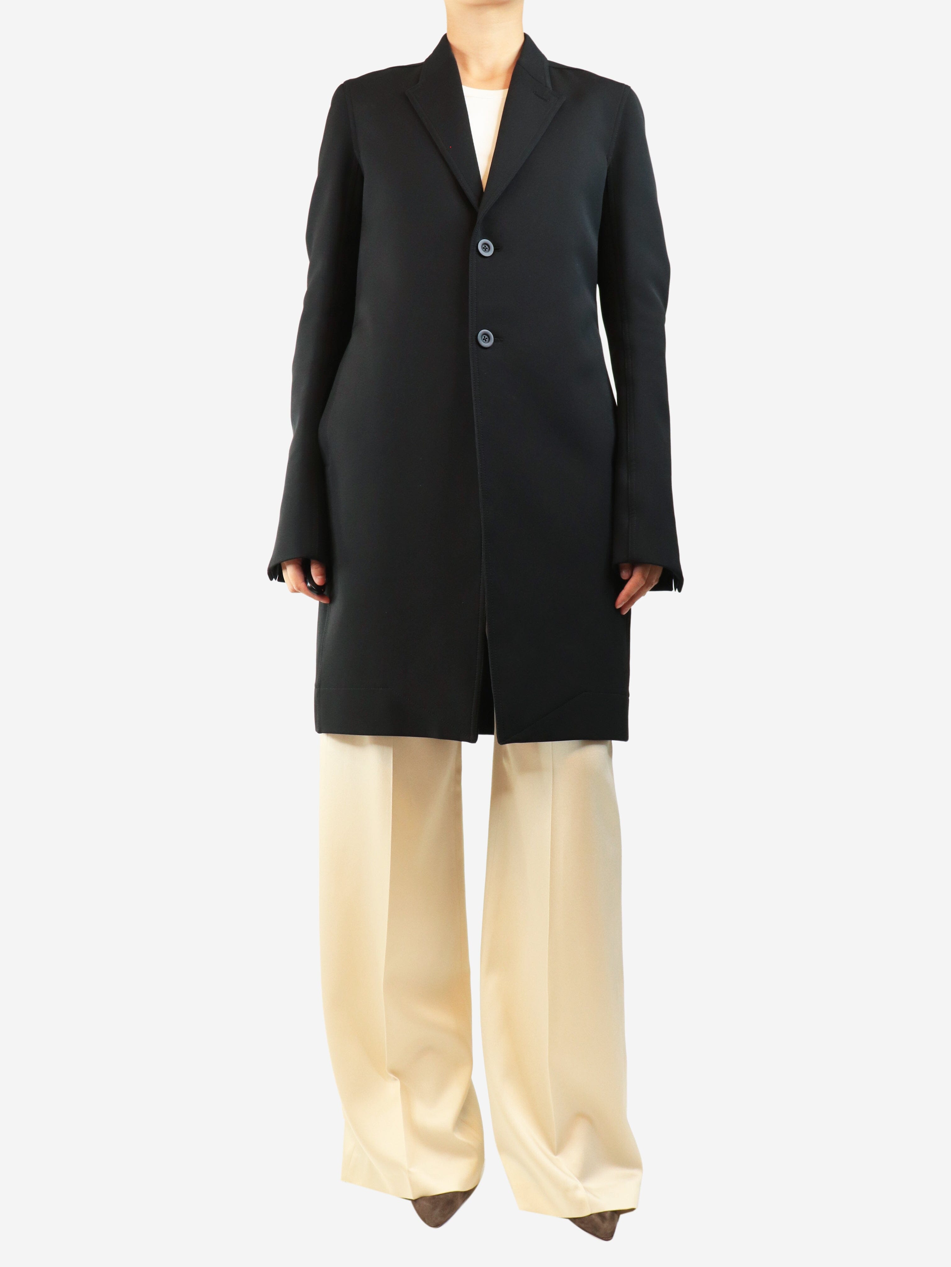 Black long coat - size UK 14 Coats & Jackets Rick Owens 