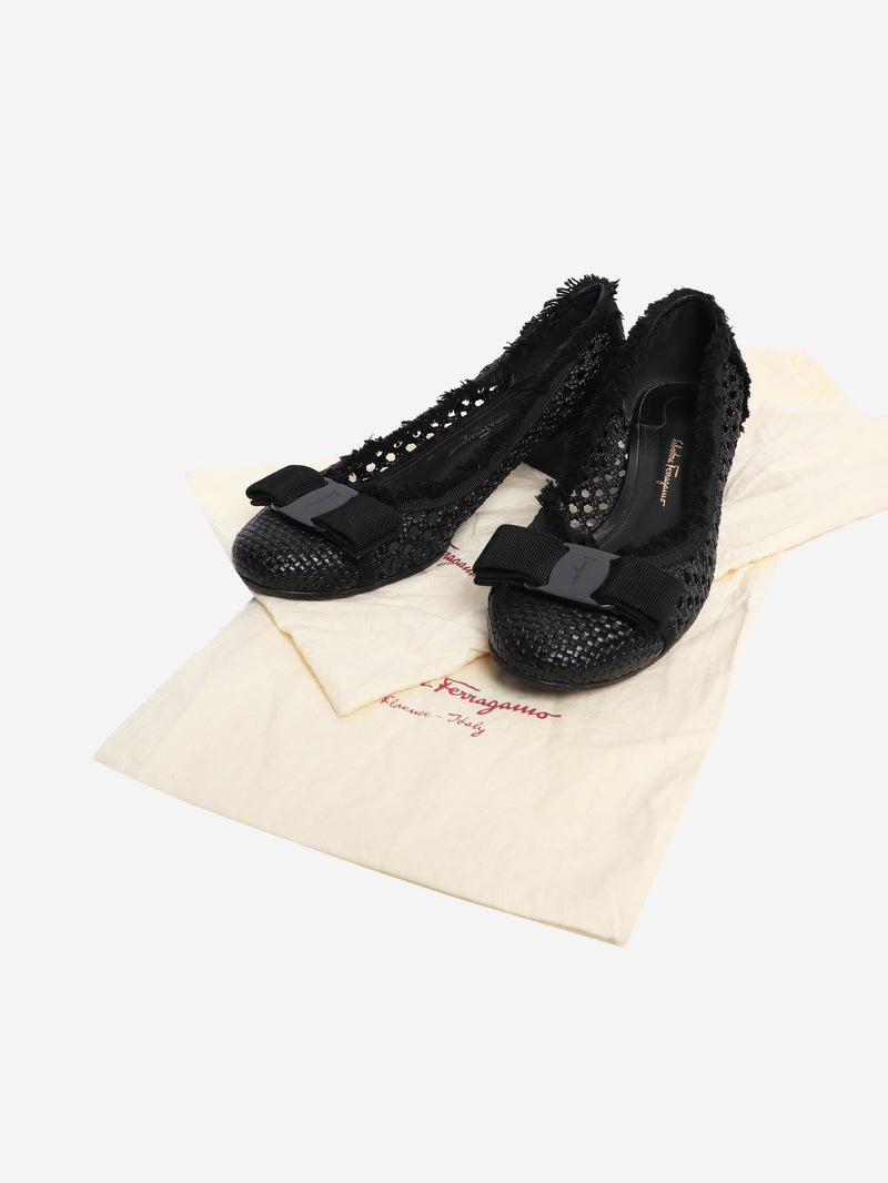 Black ballet pumps - size UK 5