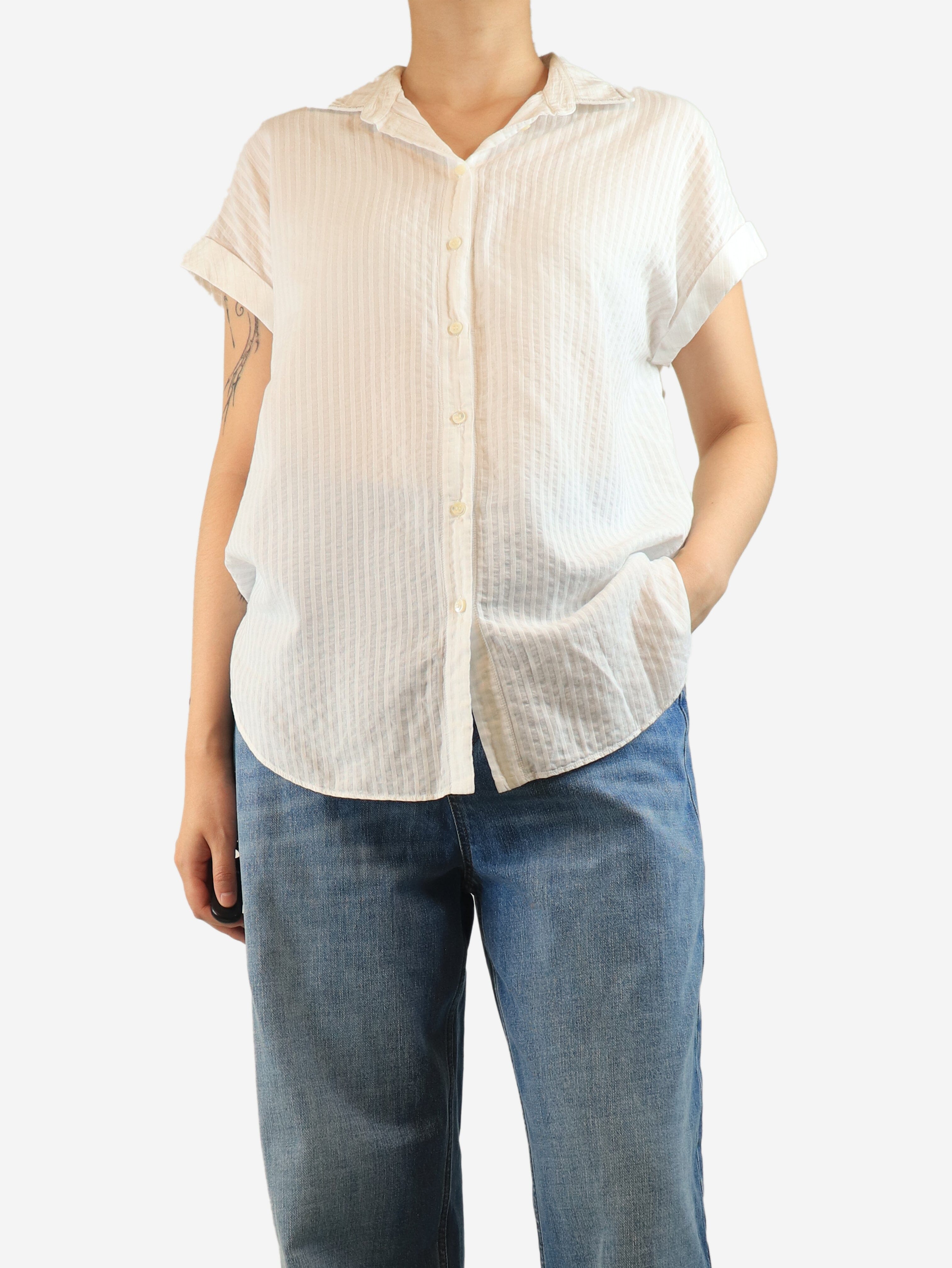 White lace-detail shirt - size UK 14 Tops Dolce & Gabbana 