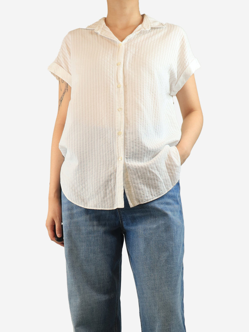 White tonal striped shirt - size L Tops Brunello Cucinelli 