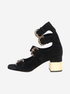 Black suede open-toe pumps - size EU 38 Heels Chloe 