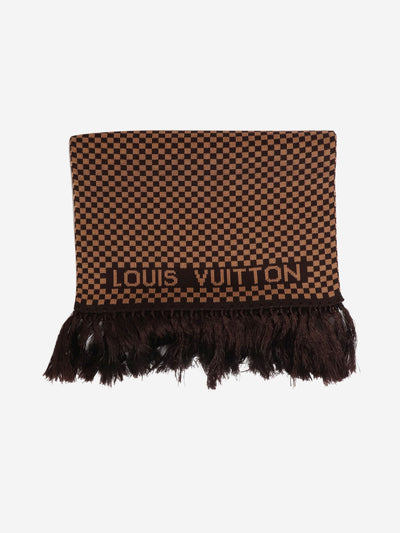 Brown Damier Ebene fringed scarf Scarves Louis Vuitton 