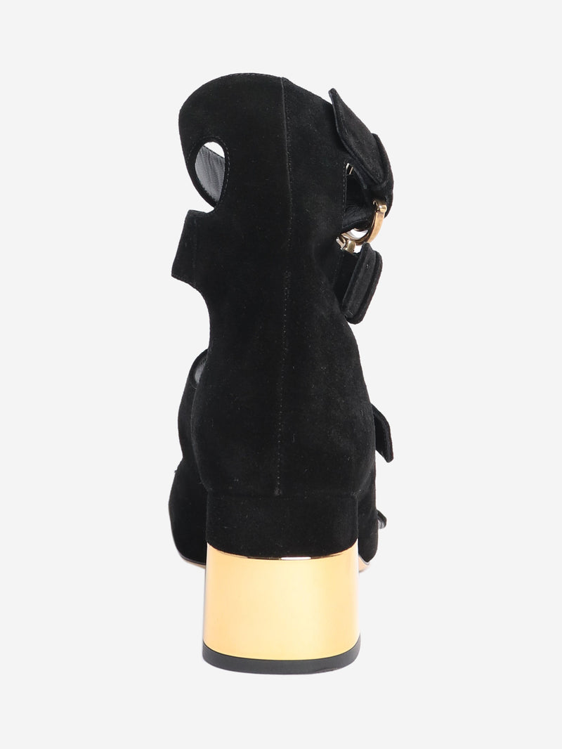 Black suede open-toe pumps - size EU 38 Heels Chloe 