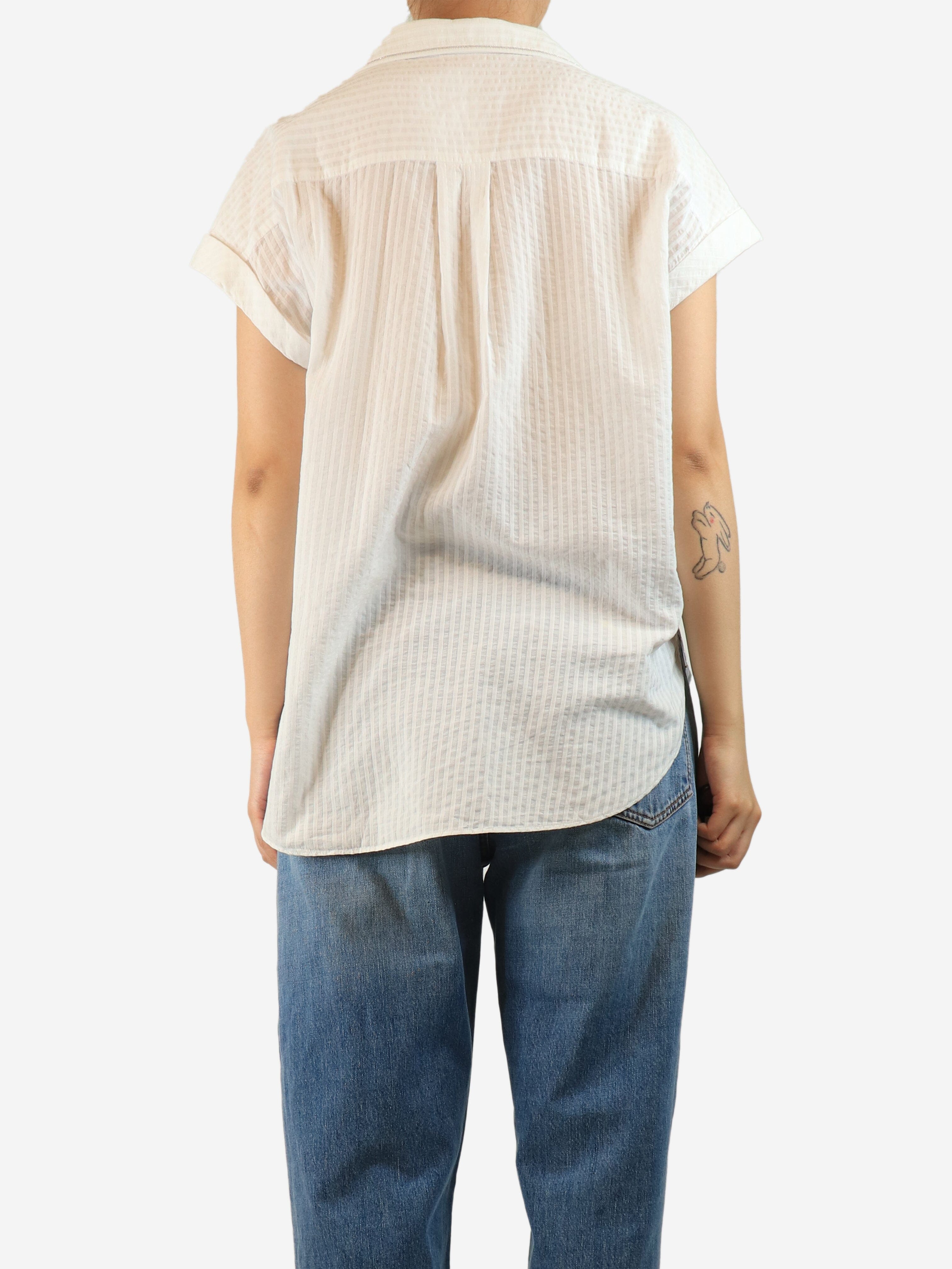 White tonal striped shirt - size L Tops Brunello Cucinelli 