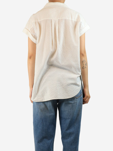 White tonal striped shirt - size L alternate image