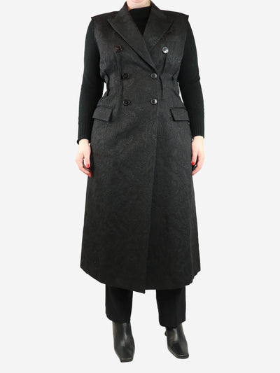 Black sleeveless jaquard coat - size UK 14 Coats & Jackets Dries Van Noten 