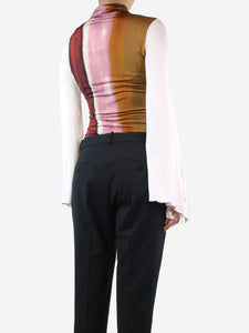 Ellery Multicoloured striped sleeve-tie shirt - size UK 8