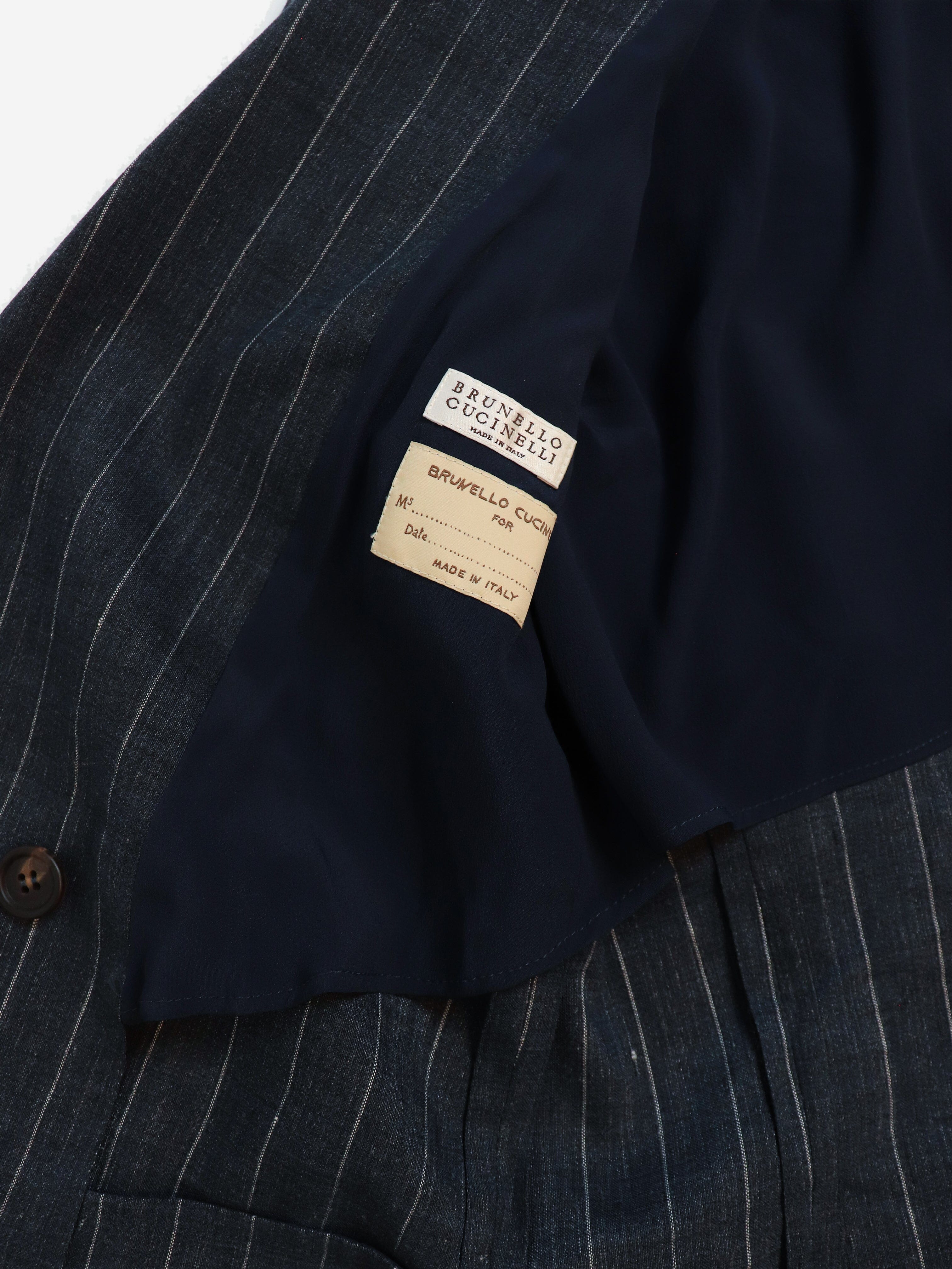 Grey pinstripe blazer - size UK 8 Coats & Jackets Brunello Cucinelli 