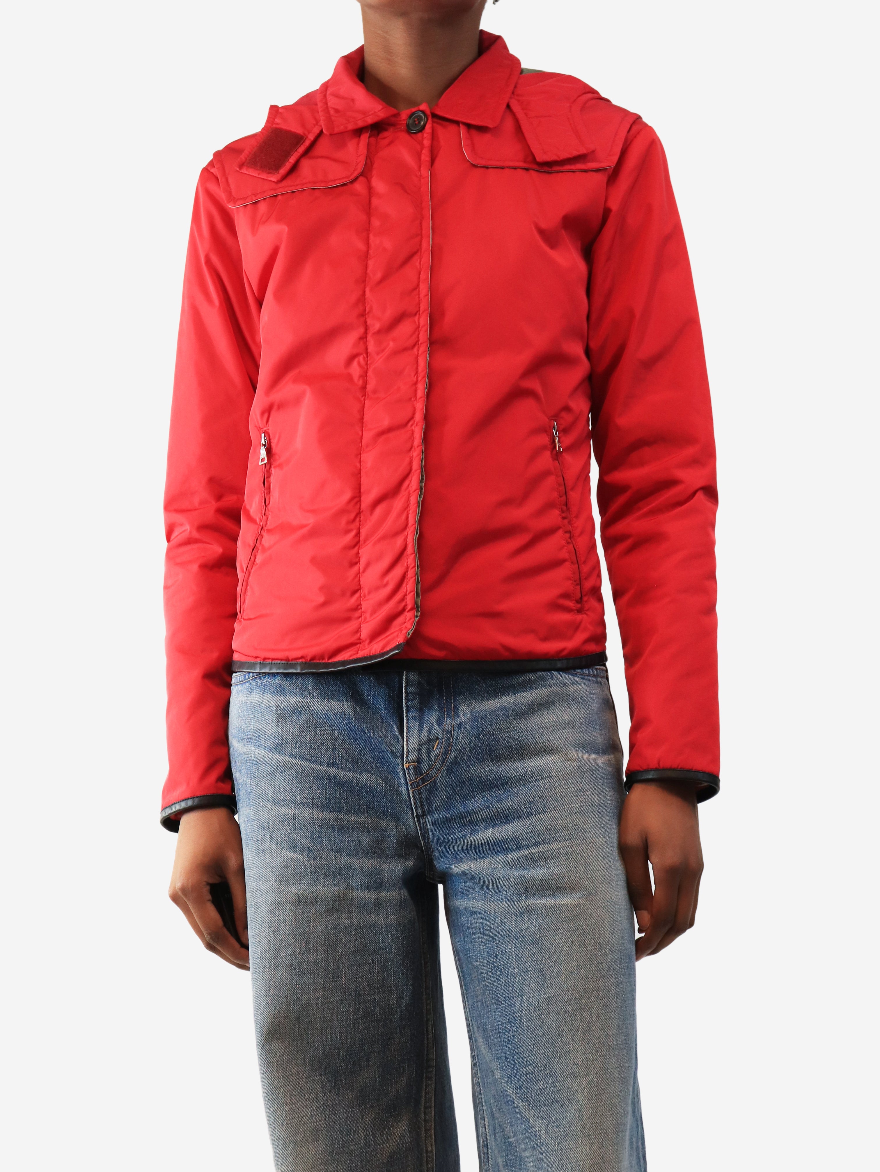 Red nylon jacket - size UK 6