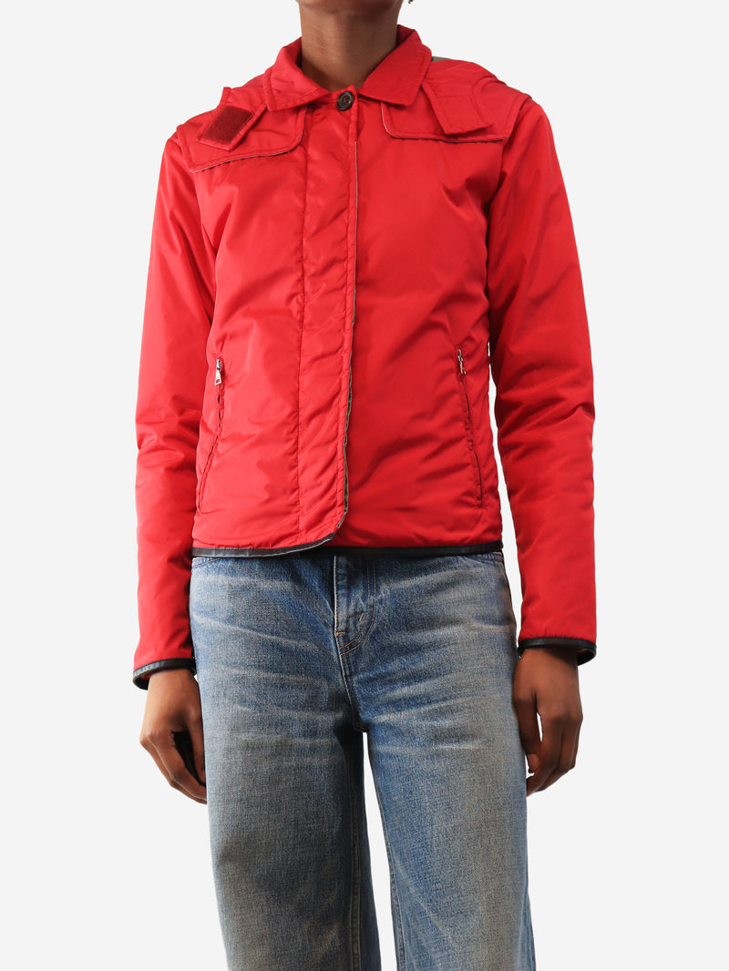 Red nylon jacket - size UK 6