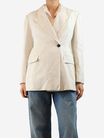 White striped blazer - size UK 10 Coats & Jackets Brunello Cucinelli 