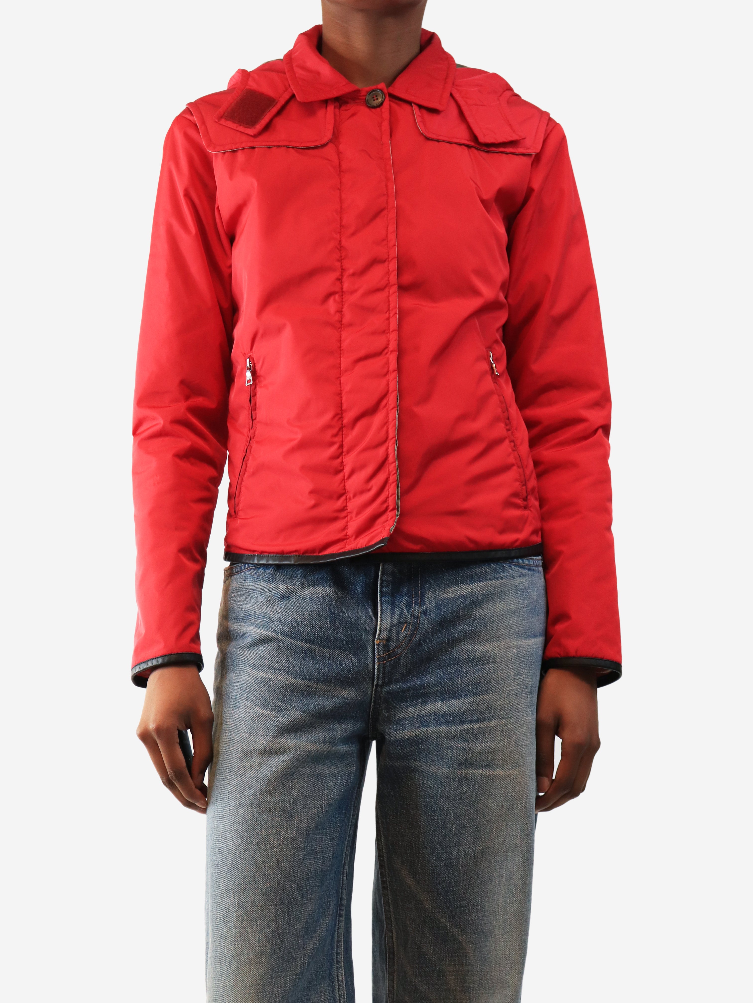 Red nylon jacket - size UK 6