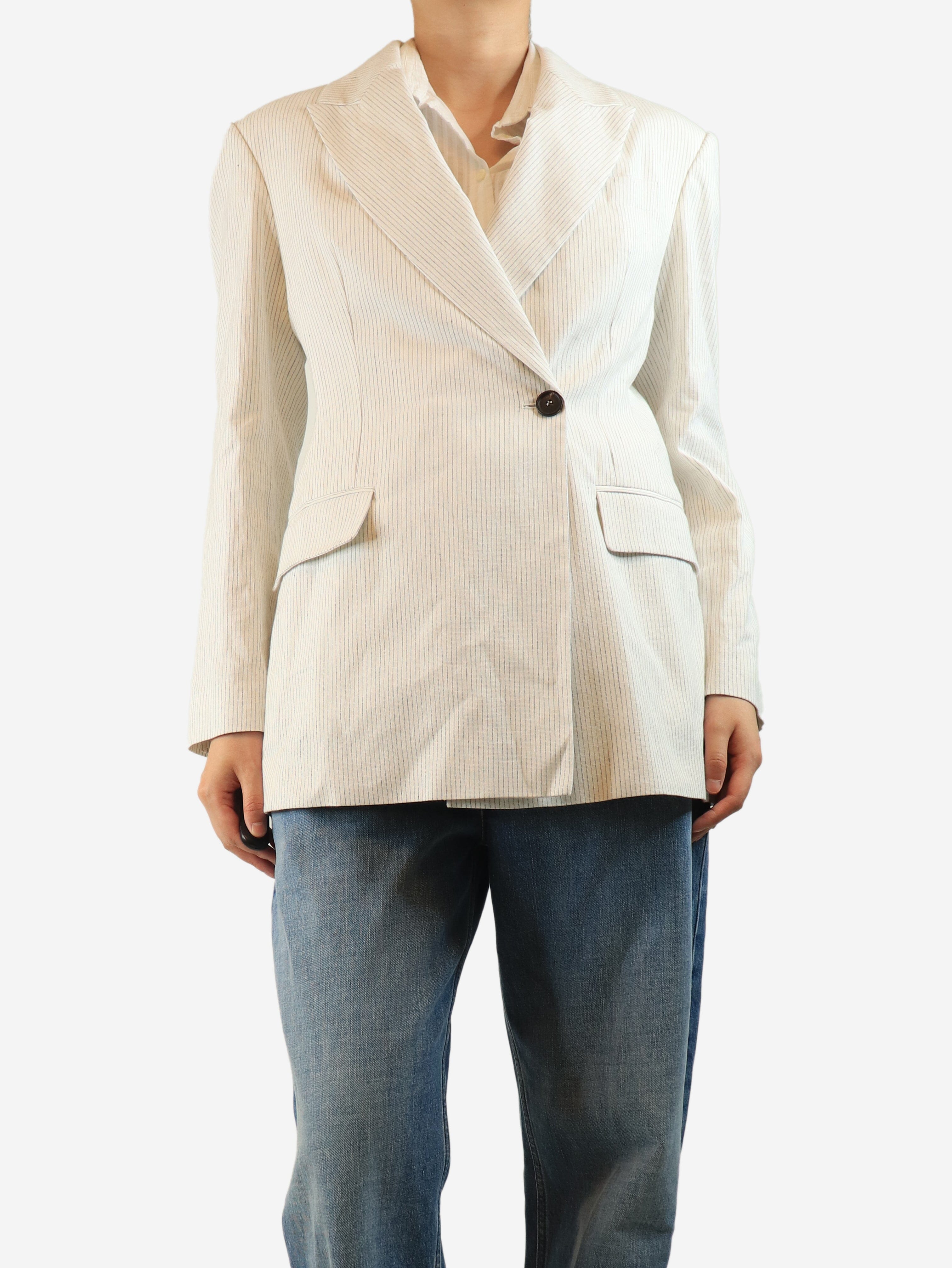 White striped blazer - size UK 10 Coats & Jackets Brunello Cucinelli 