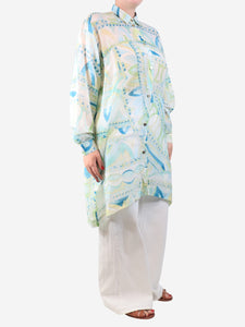 Emilio Pucci Green sheer shirt dress - size UK 12