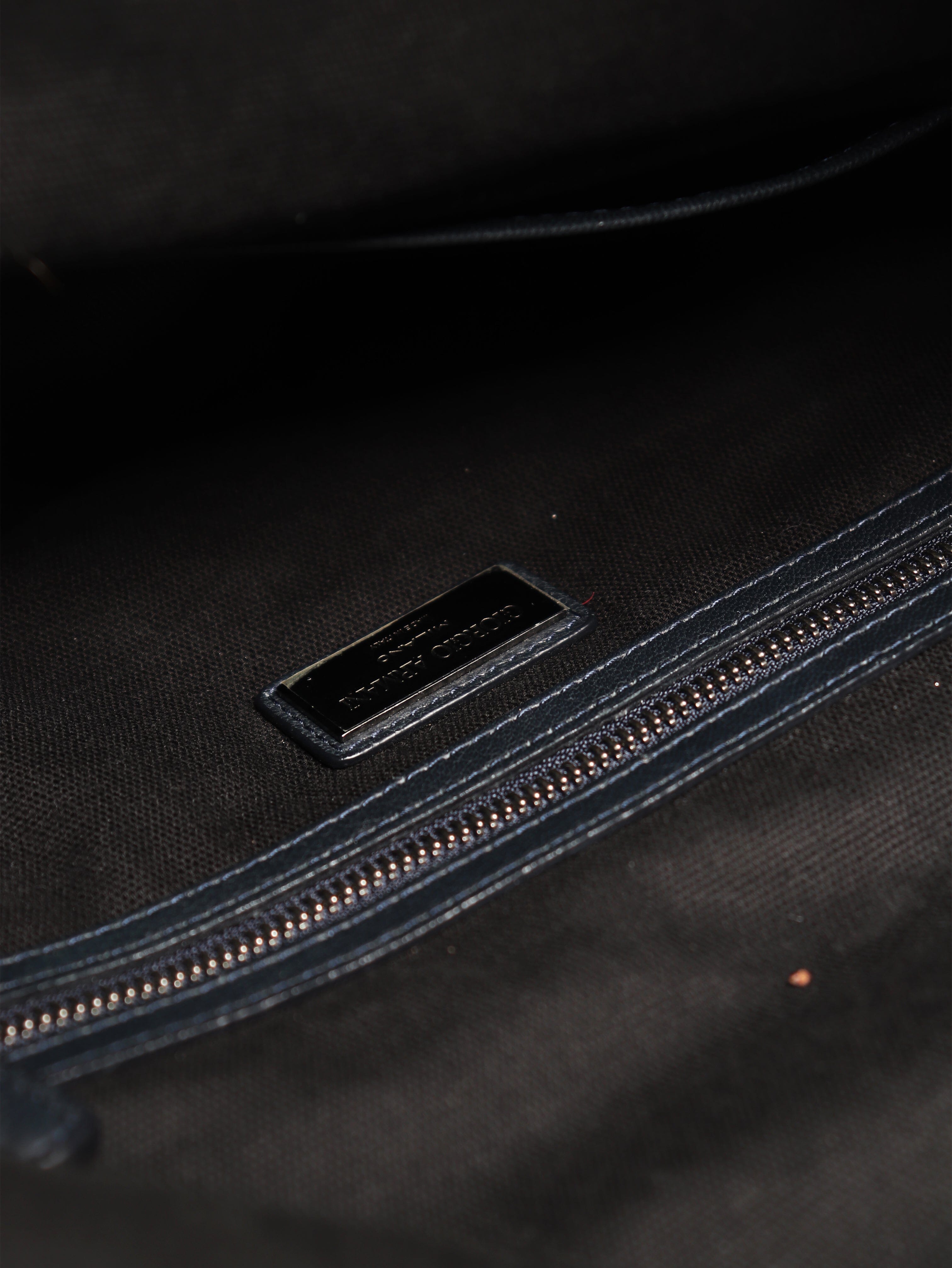 Navy leather messenger bag Shoulder bags Giorgio Armani 