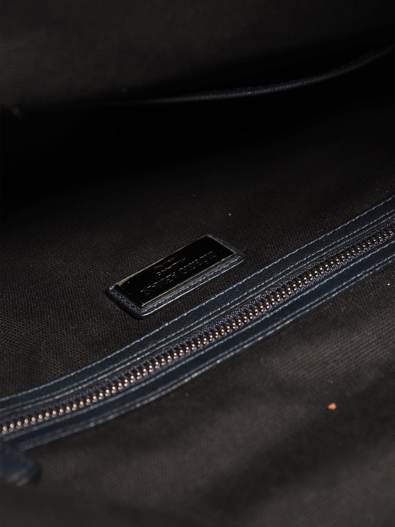 Navy leather messenger bag Shoulder bags Giorgio Armani 